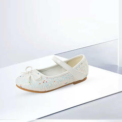 Flower Girl Dress Shoes Rhinestones Bow Mary Jane Ballet Flats for Girls Wedding Party Toddler Kids Shoes