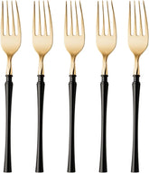 Forks Elegant Fusion Collection Plastic (Pack of 20), Glitter Silver/Gold