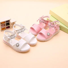 Girls Sandals Open Toe Cute Flat Dress Sandals Strappy Summer Outdoor Beach Shoes Toddler/Little (Pink, 12 Little Child)