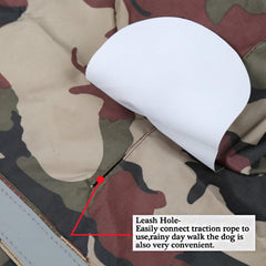 Large Medium Dog Camouflage Raincoat Waterproof Reflective Dog Slicker Lightweight Hooded Poncho Rain Coat Jacket with Adjustable Belly Strap and Leash Hole