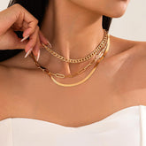1PC Gold Minimalist Layered Necklace for Women, Delicate Chain Necklaces, Fashionable Women's Jewelry for Casual Wear, Trendy Pendant Necklace, Minimalist Gold Jewelry for Everyday Use