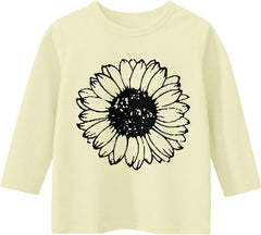 Girls Tops 3/4 Sleeve Shirts Round Neck Loose Casual Blouses Floral Print Tshirts Summer Cute Tops Tee for 3to13 Y