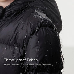 marc & janie Girls Long Sleeve Mid-Length Hooded Down Jacket Solid Button Outerwear Ultralight Warm Tops 231186