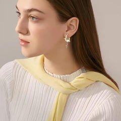 925 Sterling Silver Hoop Earrings for Women 2025 Hypoallergenic Cubic Zircon Dangle Earrings Jewelry Valentines Gifts for her