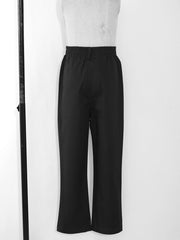 Hularka Kids Boys School Uniform Straight Leg Pants Solid Color Casual Elastic Waist Pull On Trousers with Pockets