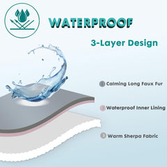 gogobunny Waterproof Dog Blanket for Large Dogs, Cats, Puppy, Reversible Faux Fur Pet Throw Blanket, Washable, Calming Furniture Protection for Sofa Bed (25x35 Inch (Pack of 1), Tie-dye Grey)