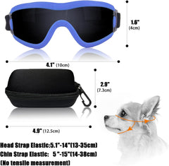 Dog Goggles Small Breed Dog Sunglasses with Adjustable for UV Protection Eyewear Doggy Doggie Puppy Glasses Anti-Fog Wind Dust Snowproof (Pink Frame Red Lens)