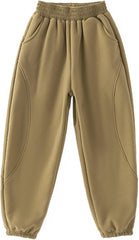 Boys Wide Leg Sweatpants Baggy Casual Long Pants Loose Elastic Waist Sports Running Joggers Trousers with Pocket