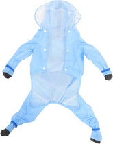Hooded Dog Raincoat with Reflective Design Lightweight Poncho for Dogs Easy to Put and Off for Rainy Days and Outdoor Adventures Blue