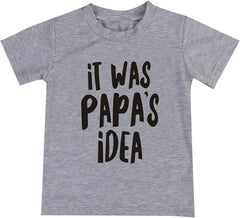 Baby Kids Graphic T-Shirts Summer Cotton Short Sleeve Tops Boys Girls Casual Letter Print Loose Fit Tee Outfit Unisex