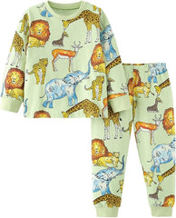 LitBud Toddler Pajamas Boys Pyjamas Sleepwears 2pcs Long Sleeves Pjs Sets for Kids Fall Winter Age 1-10 Years