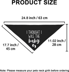 Dog Pregnancy Announcement Bandana for Dogs - Adjustable Pet Scarf for Pregnancy Reveal, White Pet Accessories for Dog Lovers