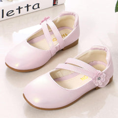 Girls Communio𝐧 Pu Leather Dress Shoes Flower Little Kid Mary Jane Ballet Flat𝐬 for Wedding Part𝐲 Communio𝐧 Shoes