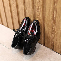 Boys Classic PU Leather Lace-Up School Uniform Oxfords Casual Dress Shoes Loafers Flats