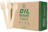 Disposable Wooden Fork (100 pcs) - Eco Friendly, Perfect for Picnic, Camping, Travel, Small Lunch Box, and Office Use