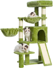 Cat Tree, Cat Tower with condo, 2 Baskets, Large Platform, Scratch Board, Cat Scratching Posts for Indoor Cats, Light Gray GCT003SW