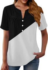 Cute Tops for Teen Girls New Shirts Short Sleeve T Shirt Trendy Tops Spring Casual Shirt Linen 𝐁utton Down Shirt Women