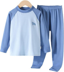 Boys Girls Cotton 𝐏a𝐣ama Set Long Sleeve Color Block Tops + Wide Leg Pants Fall Winter Sl𝐞epwear Loung𝐞wear Set 𝐏ajamas