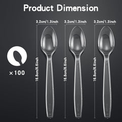 100 Count Extra Heavy Duty Clear Plastic Forks Disposable, BPA-Free, Heat Resistant, Durable Disposable Forks Bulk for Catering & Events 、Party Supplies