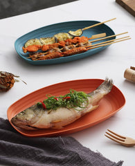 Reusable Plastic Plate – Lightweight, Drop-Resistant Dinner Plate Made of Wheat Straw, BPA-Free & Heat-Resistant (Dark Blue)