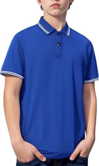 Boys Girls Lapel Short Sleeved Tops Spring Summer Autumn Casual Fashion Pure Cotton Lapel Shirt for School Outdoor