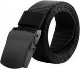 NOLITOY Men's Canvas Adjustable Belt Quick-release Plastic Buckle for Outdoor Activities for Hiking Hunting and Sports No Design for Waist Black