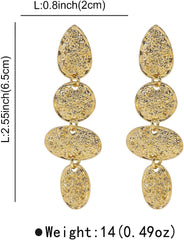 Statement Gold Flower Earrings Large Metal Floral Drop Earrings Stylish Jewelry for Women Fashion Accessories