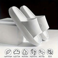 Cloud Slippers Sandals Indoor House Slippers Shower Shoes for Women Men Bathroom Comfort Soft Lightweight Non-Slip Thick Sole Easy to Clean Slipper Foot Pain Relief Beach Shoes with Low Arch Support