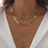Western Jewelry Layered Necklace for Women Turquoise Boho Style Country Outfit Accessories