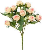 10Heads Artificial Rose Flower Silk Peony Bouquet for Wedding Party Bridal Shower Decoration Home Garden Table Vase Fake Plants(Pink)