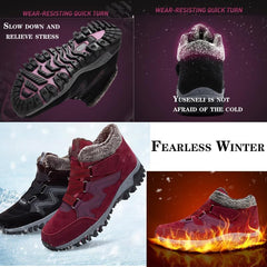 Women's Winter Thermal Boots for Women Waterproof Snow Winter Warm Hiking Work Comfy Boots Sneakers Walking Shoes,Men's Winter Thermal Villi Comfortable Platform High Top Shoes