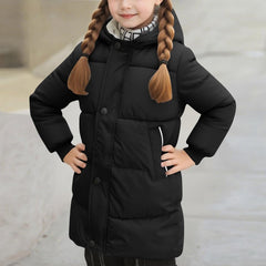 Girls' Zip-Up Winter Coats Fur Hooded Warm Quilted Puffer Coat Thicken Padded Down Water-Resistant Outerwear 2-11Y