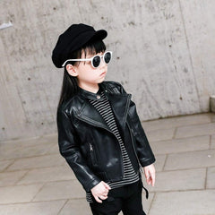 sfdgfhyf Autumn Girl Winter Jacket Clothes Boy Kids Baby Outerwear Cool Leather Coat Girls Coat&jacket Children Jacket