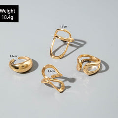 Hollow Arc Ring Ensemble, Sleek Jewelry Accessories, Wearable Stacked Rings, Modern Gift Design