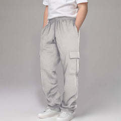 Cargo Sweatpants for Boys Kids Cotton Drawstring Elastic Waist Loose Joggers Running Sweat Pants with Pockets