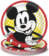 Unique Multicolor Disney Mickey Mouse Round Dinner Plates (9") 8 Count - Bright and Fun Design, Perfect for Disney Themed Parties
