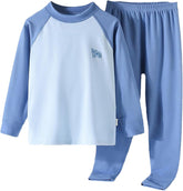 Boys Girls Cotton 𝐏a𝐣ama Set Long Sleeve Color Block Tops + Wide Leg Pants Fall Winter Sl𝐞epwear Loung𝐞wear Set 𝐏ajamas