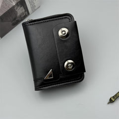 Mens Blocking Wallets Zipper Leather Wallet for Men Bifold Card Holder08(black)