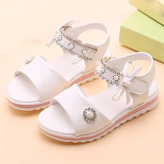 Girls Sandals Open Toe Cute Flat Dress Sandals Strappy Summer Outdoor Beach Shoes Toddler/Little (Pink, 12 Little Child)