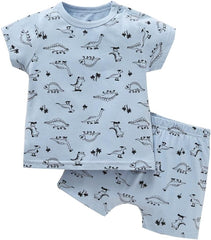 Zanie Kids Baby Toddler Pajamas for Girl and Boy Sleepwear Summer Pja Homewear Cotton