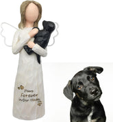 Dog Memorial Gifts for Loss of Dog, Dog Sympathy Gifts in Memory of Passing Away Pet Dog, Resin Dog Angel Figurine for Dog Mom and Dog Lovers, Black