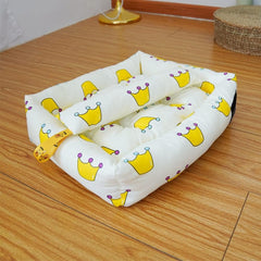 Pet Bed, Pet Nest Pads,Cozy Pet Bed,Pet Self Warming Beds,Dog Bed and cat Bed, Small Dog Teddy cat Bed mat, Super Soft Plush, Cartoon Portable Design. (Color : Light Gray, Size : Small)