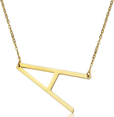 Gold Initial Necklace For Women Letters Pendant Necklace A-Z Name Necklaces For Women