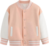 Kids Baseball Jacket Varsity Letterman Coat Fall Winter Fleece Bomber Vintage Outerwear Varsity