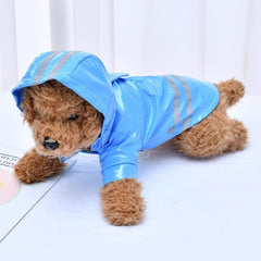 Dog Raincoat Blue Waterproof Reflective Strip All Seasons 30cm Chest Size 30 Pounds+