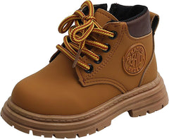 IWIHMIV Boys Boots Kids Comfortable Ankle Boots Outdoor Girls Non Slip Fall Short Boots with Side Zipper