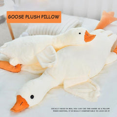 19.5 Inches Goose Stuffed Animal Stuffed Goose Plush White Swan Throw Pillow Toy (White, 19.5")