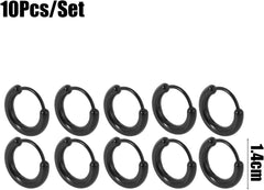 10PCS Resin Hoop Earring for Women Simple Lightweight Earrings for Beginners Ear Clips Fashion Jewelry Gifts,1.4cm