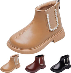 Toddler GIirls Winter Warm Boots Girls Ankle Boots Non Slip Short Plush Warm Shoes Flat Bottom Boots Baby Shoes