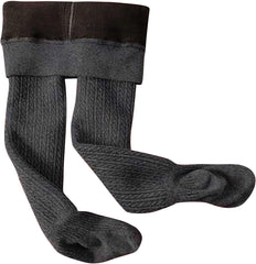 Generic Cable Knit Tights for Toddler and Girls Seamless Fleece Lined Leggings Soft Cotton Stockings Winter Warm Stockings